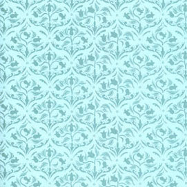 Dollhouse Miniature Wallpaper: Tulip Arabesque, Sea Green